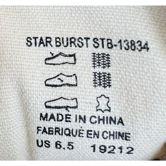 Taos Star Burst Sunny Yellow Sneaker Shoes Canvas Casual Pastel 6.5 lace up - Picture 9 of 9